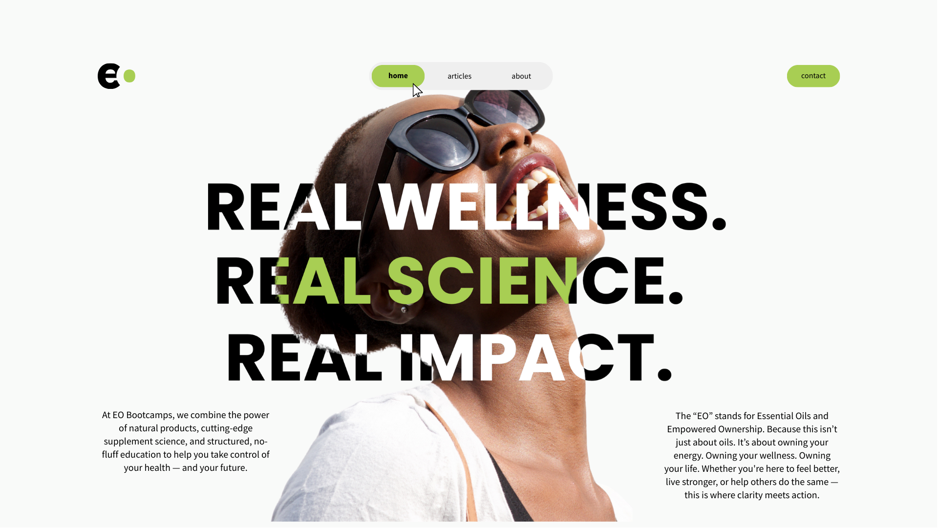 Homepage hero carousel exploration for a wellness brand